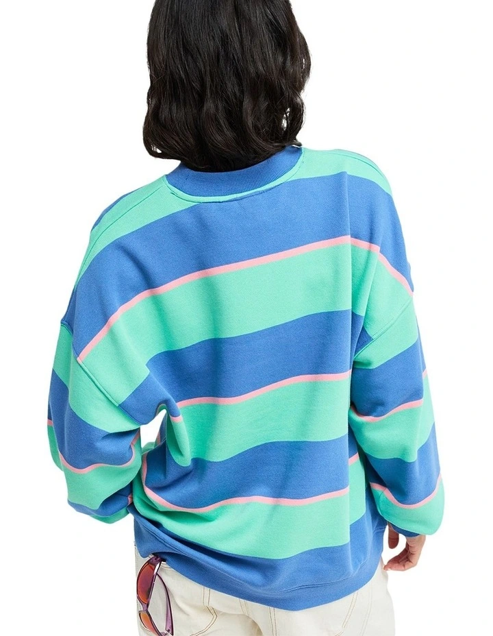Strictly Stripe Crew Neck Top Green image 2