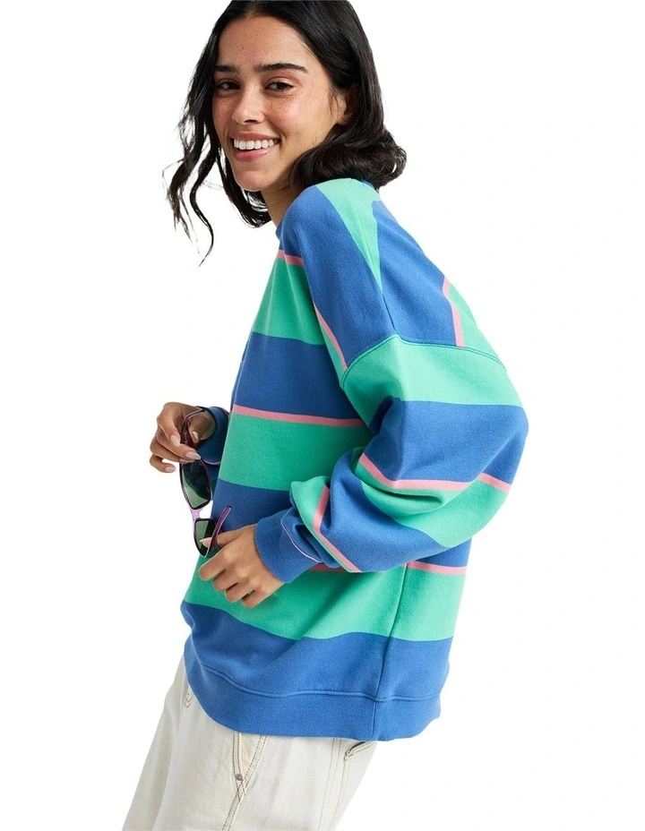 Strictly Stripe Crew Neck Top Green image 3