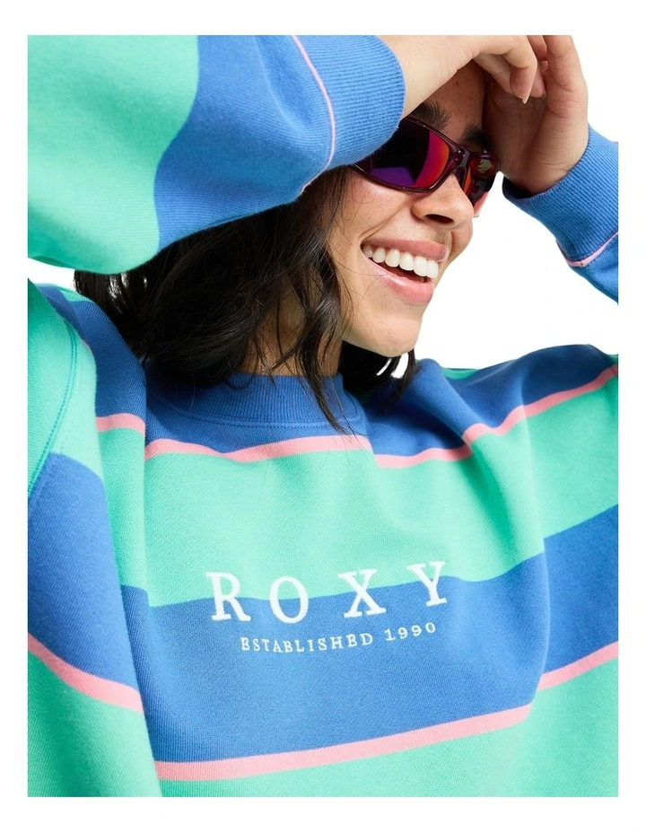 Strictly Stripe Crew Neck Top Green image 4