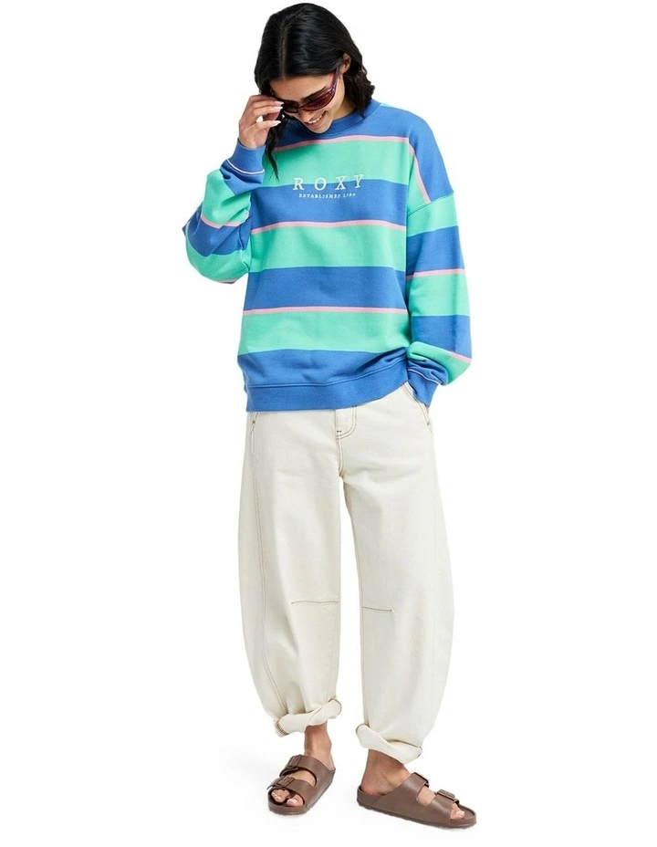 Strictly Stripe Crew Neck Top Green image 5