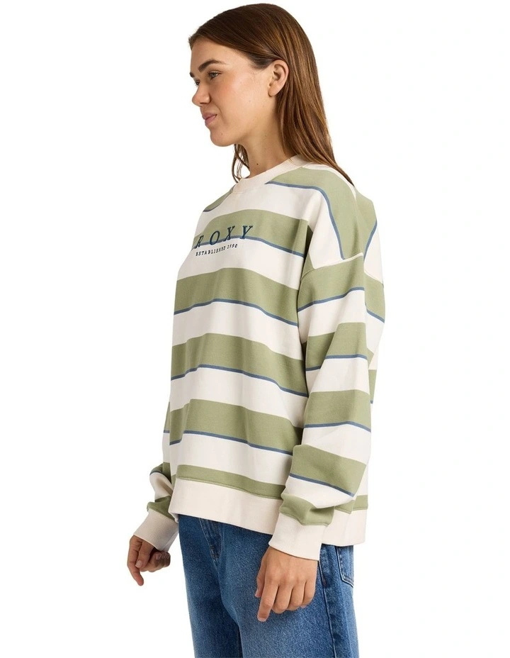 Strictly Stripe Crew Neck Top Green image 3