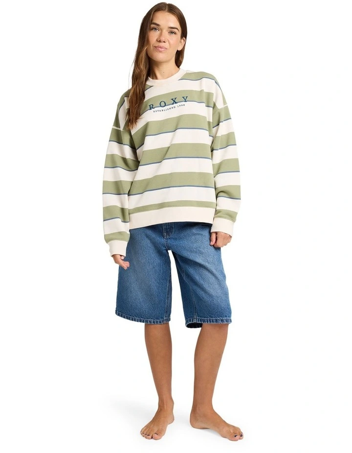 Strictly Stripe Crew Neck Top Green image 5