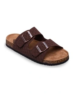 Mannae Buckle Slides Brown