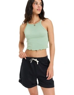 Sweetest Day Elastic Waist Shorts in Black
