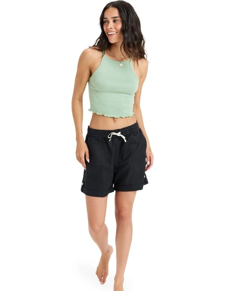 Sweetest Day Elastic Waist Shorts in Black image 5