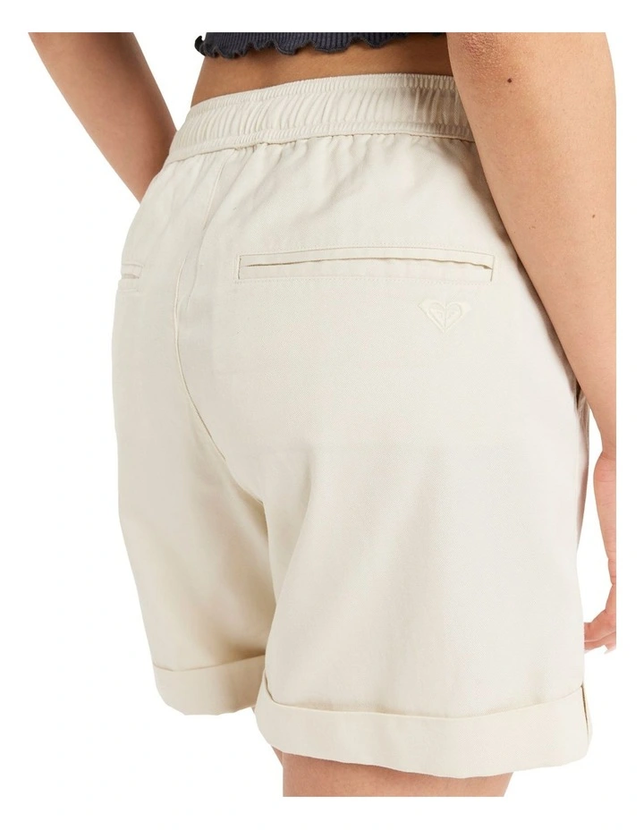 Sweetest Day Elastic Waist Shorts in White image 4