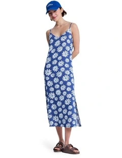Stay Sunny Slip Midi Dress Blue