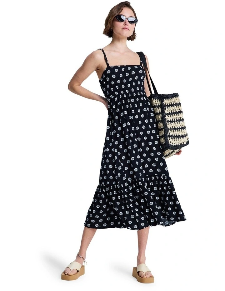 Sunrise Coast Midi Dress in Anthracite Hibiscus image 1