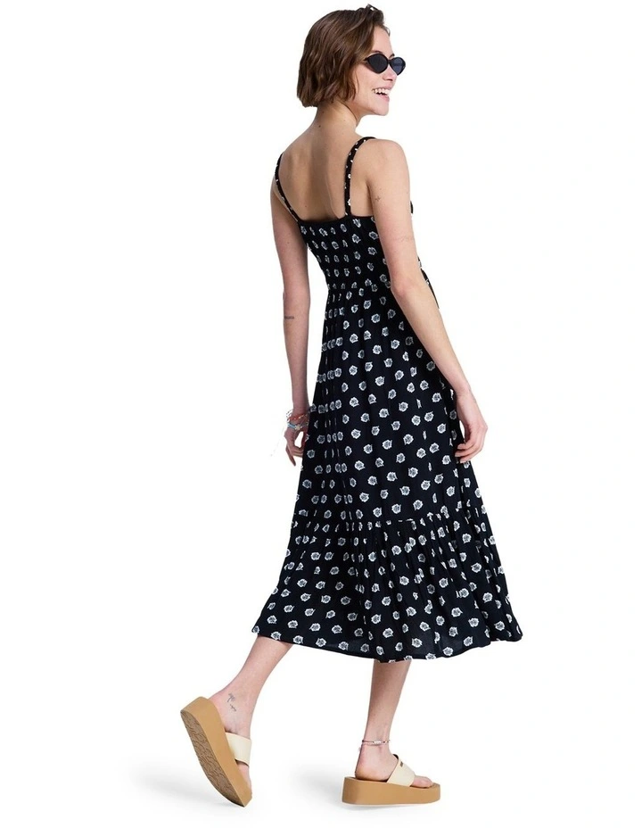 Sunrise Coast Midi Dress in Anthracite Hibiscus image 2