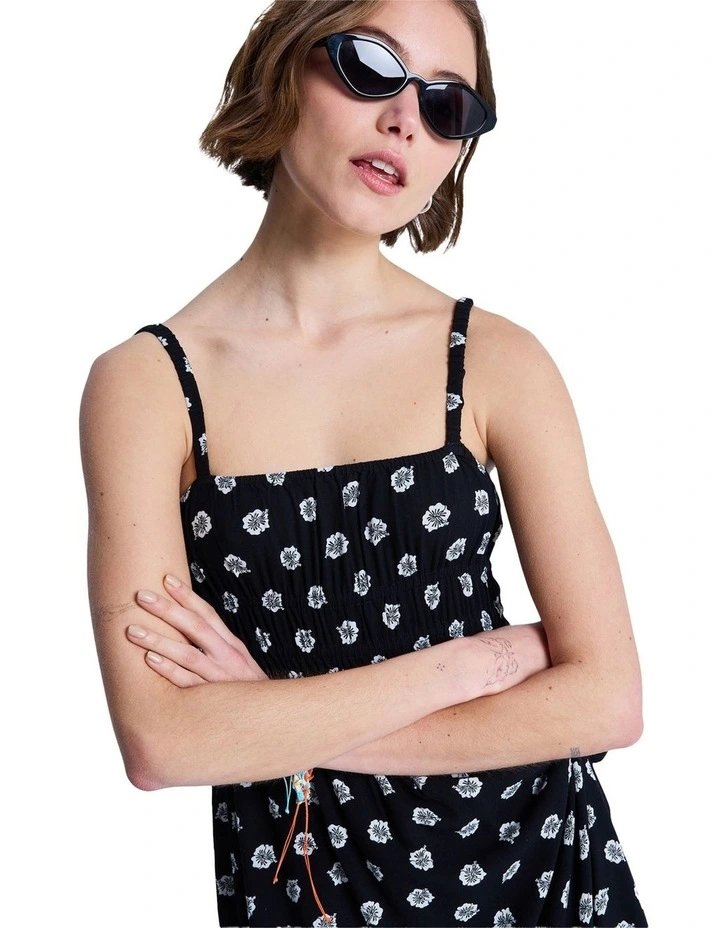 Sunrise Coast Midi Dress in Anthracite Hibiscus image 4