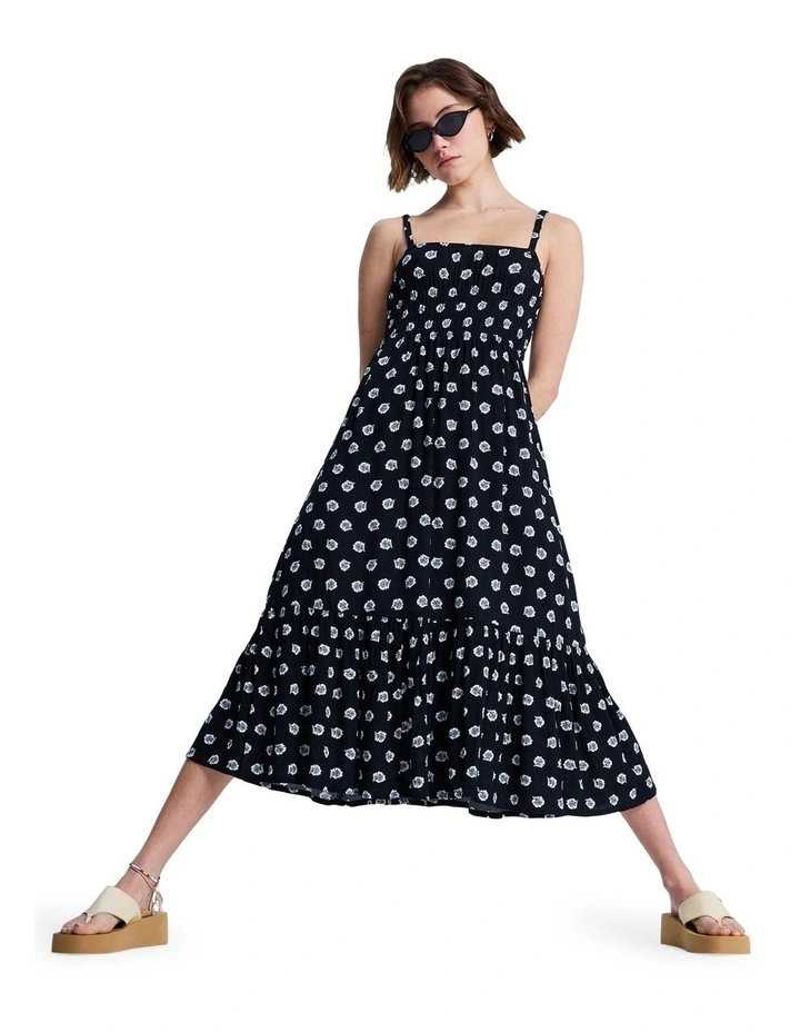 Sunrise Coast Midi Dress in Anthracite Hibiscus image 5