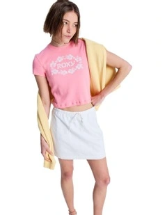 Over The Waves Mini Skirt in White