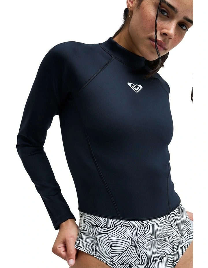 Pro Surf Long Sleeve Rash Vest in Black image 4