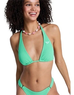 Roxy Sunshine Elongated Tri Bikini Top Green