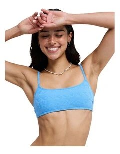 Paradise Wave Bralette Bikini Top in Blue