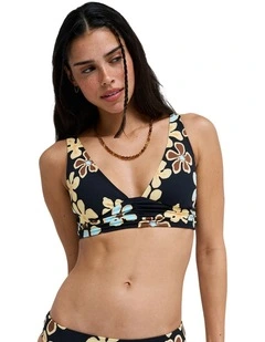 Nostalgic Feel Elongated Tri Bikini Top in Assorted