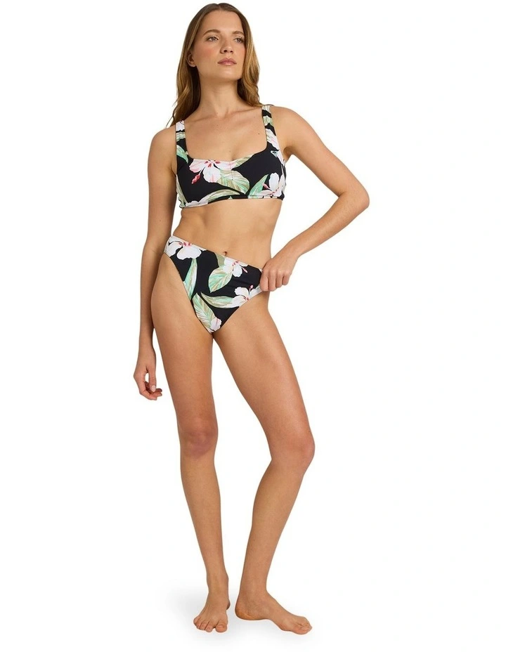 Printed Essentials Bralette Bikini Top in Black image 4