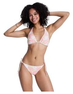 Hype Revo Tiki Tri Bikini Top in Green Hibiscus