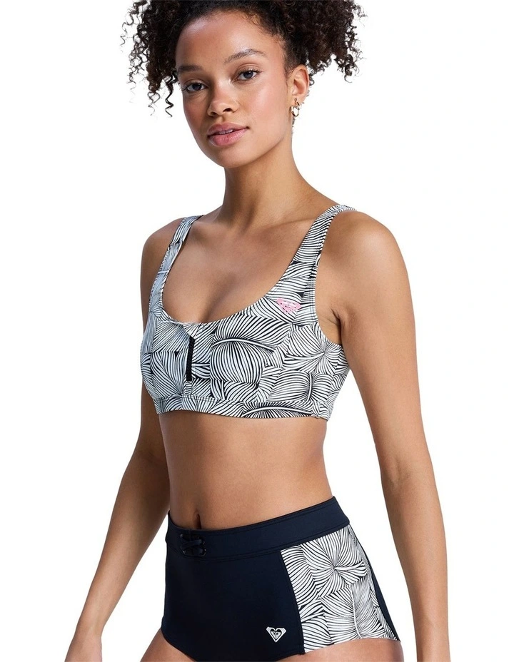 Pro Surf Athletic Tri Bikini Top in Multi image 3