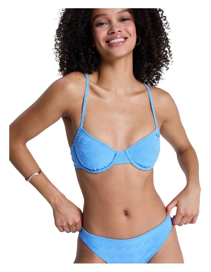 Paradise Wave Underwire Bralette Bikini Top Blue image 1