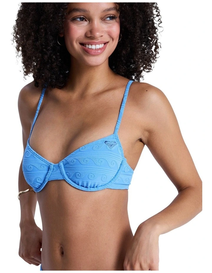 Paradise Wave Underwire Bralette Bikini Top Blue image 3