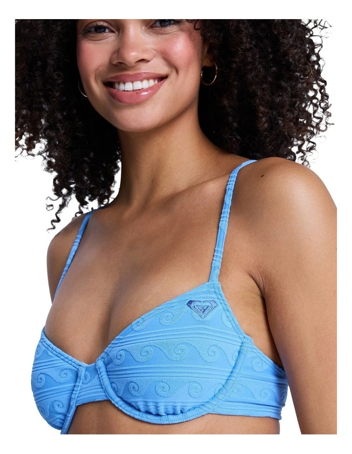 Paradise Wave Underwire Bralette Bikini Top Blue image 4