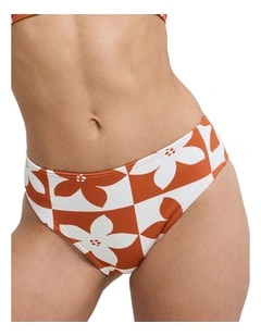 Hazy Days Mid Waist Classic Bikini Bottom in Orange