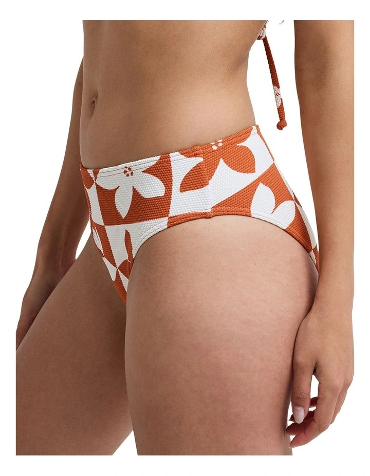 Hazy Days Mid Waist Classic Bikini Bottom in Orange image 3