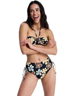 Nostalgic Feel Mid Waist Clessic Bikini Bottom in Multi