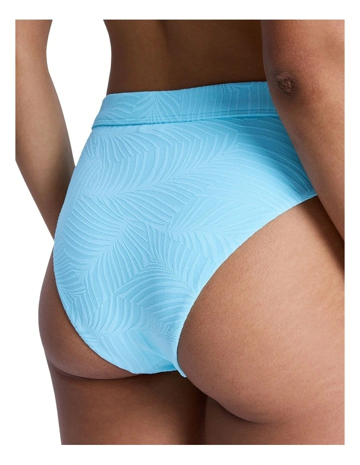 Palm Dream Mid Waist Classic Bikini Bottom in Tanager Turquoise image 4