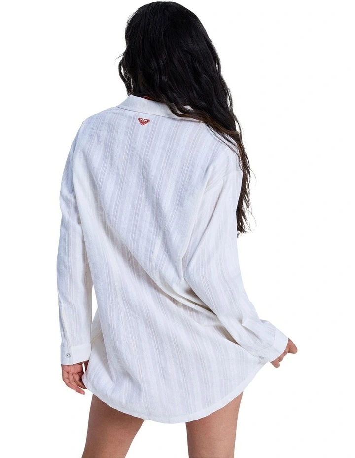 Sunset Back Cover Up Shirt in Bright White image 2