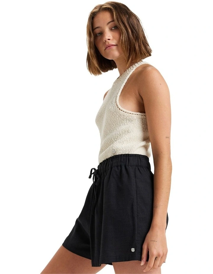 Place To Elastic Waist Shorts in Black image 3