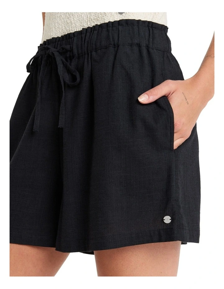 Place To Elastic Waist Shorts in Black image 4