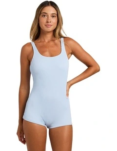 Rib Love One Piece Swimsuit in Blue