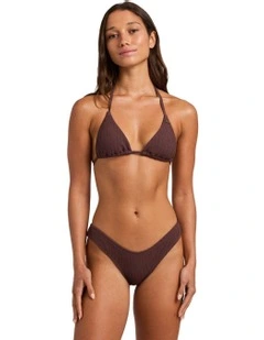 Aruba Triangle Bikini Top in Brown