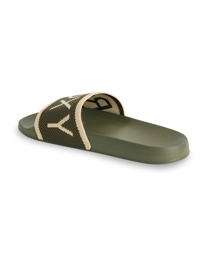 Slippy Knit Slides in Green image 2