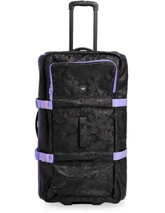 Long Haul Travel Bag Rolling Suitcase in Black