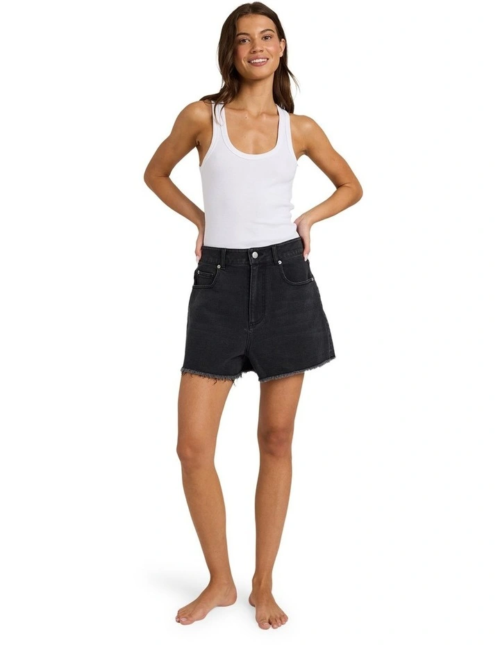 Eva Short Denim Shorts in Black image 5