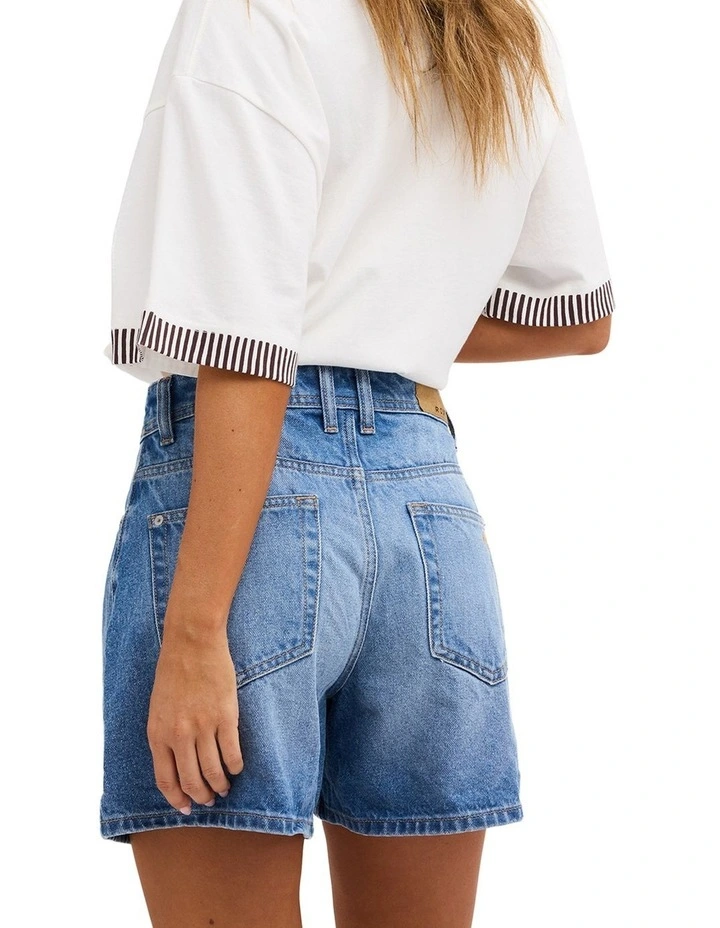 Morning Splendour Mid Denim Shorts in Blue image 2