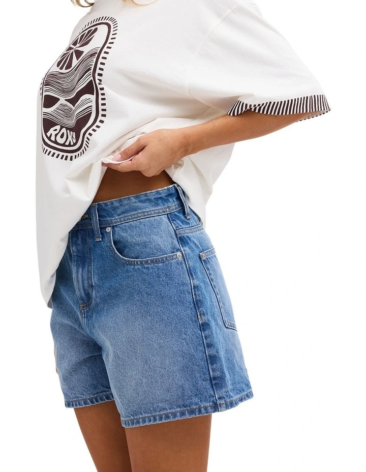 Morning Splendour Mid Denim Shorts in Blue image 3