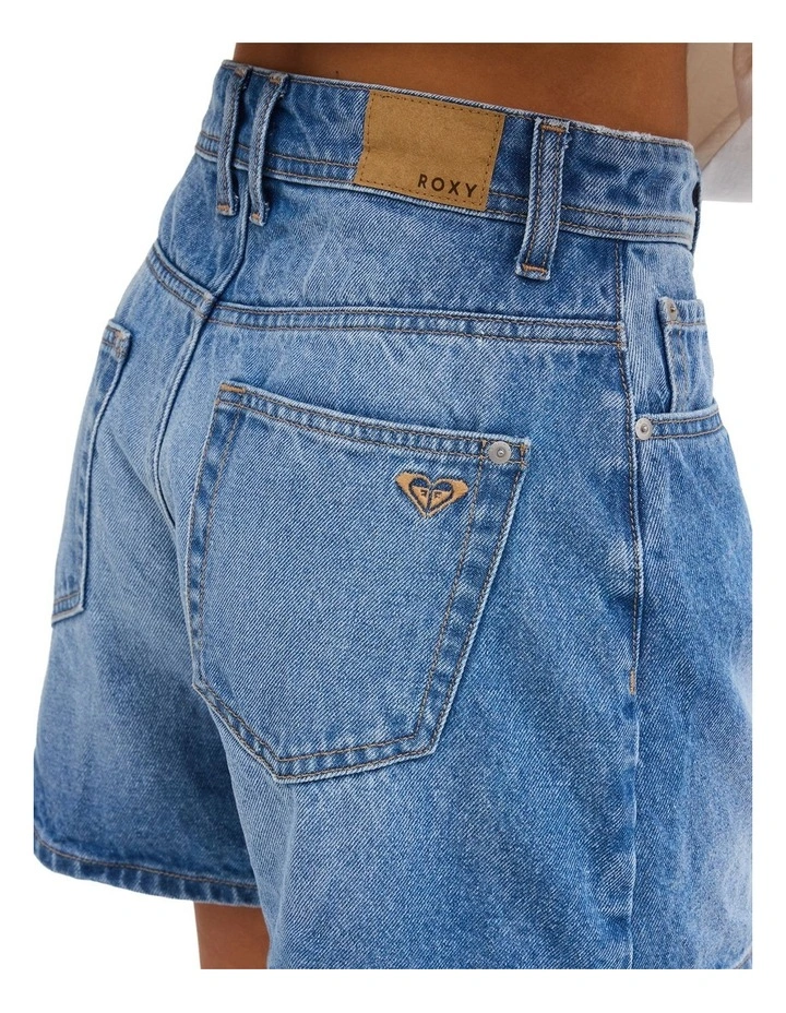Morning Splendour Mid Denim Shorts in Blue image 4