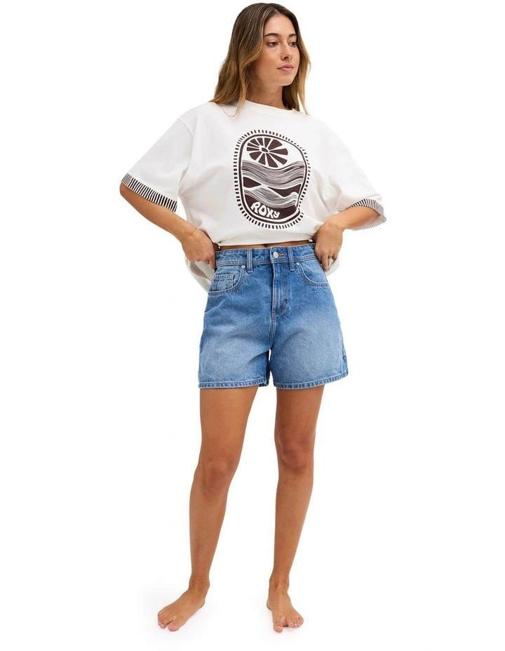 Morning Splendour Mid Denim Shorts in Blue image 5