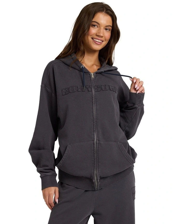 This Way Zip Thru Sweatshirt in Black image 1