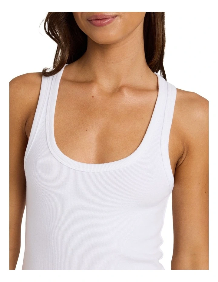 Base Rib Dress Mini Dress in White image 4