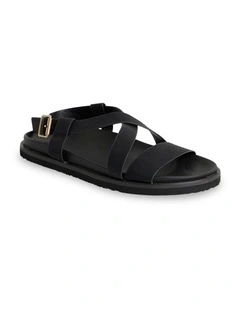 Zaho Crossed Slides in Black