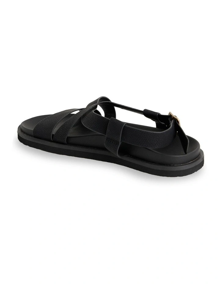 Zaho Crossed Slides in Black image 2