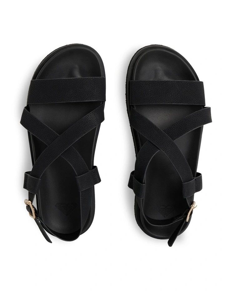 Zaho Crossed Slides in Black image 3