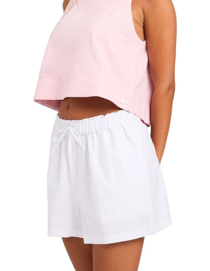 Place To Be Linen Shorts in White image 3