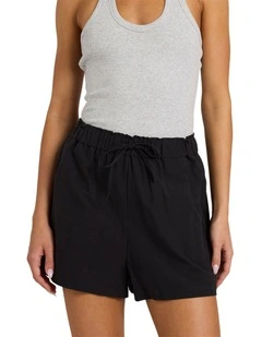Place To Be Linen Shorts in Black