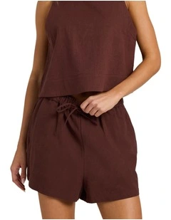 Place To Be Linen Shorts in Brown